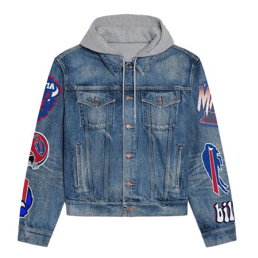 Buffalo Bills Premium Hooded Denim Jacket New Collection AZBTHDJ000089