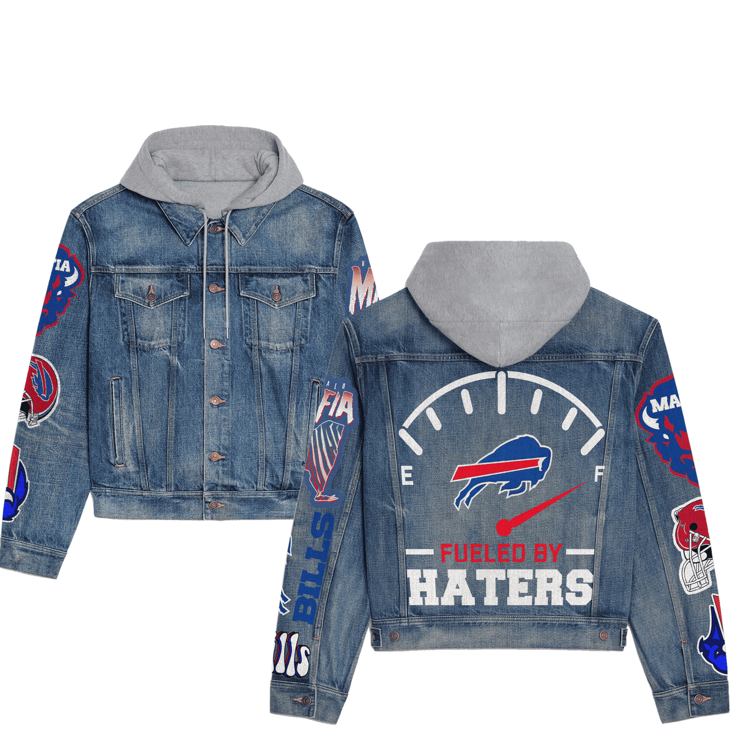 Buffalo Bills Premium Hooded Denim Jacket New Collection AZBTHDJ000089