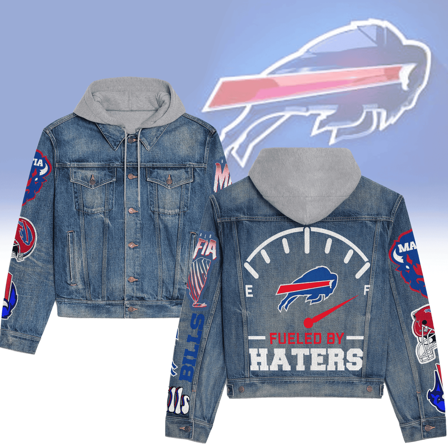 Buffalo Bills Premium Hooded Denim Jacket New Collection AZBTHDJ000089