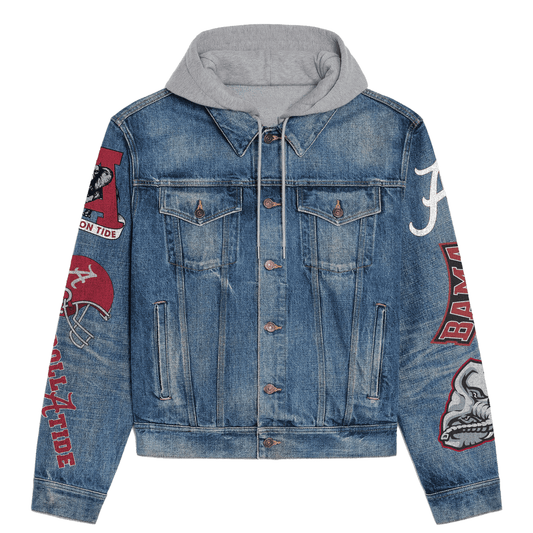 Abama Crimson Tide Premium Hooded Denim Jacket New Collection AZBTHDJ000345