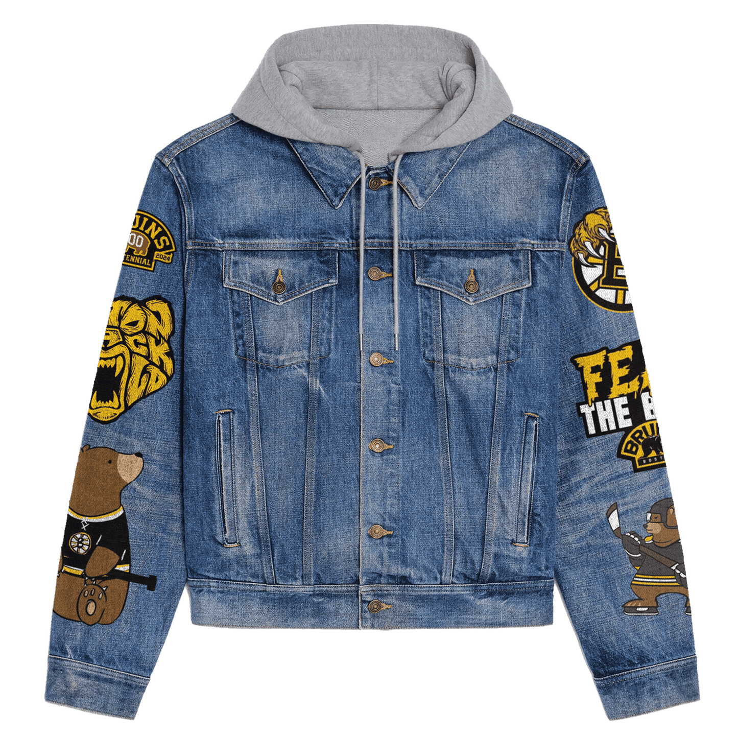 Boston Bruins Premium Hooded Denim Jacket New Collection AZBTHDJ000245