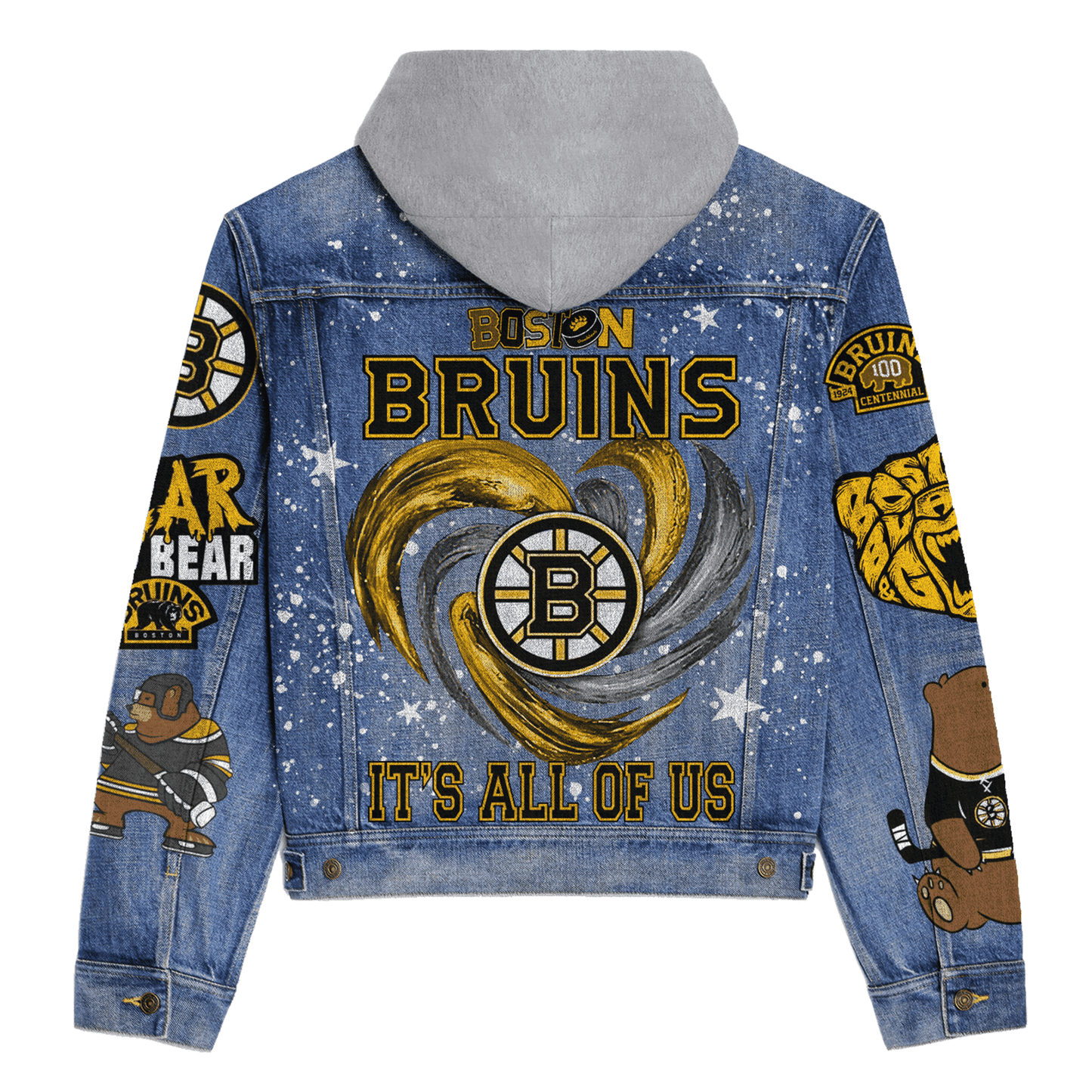 Boston Bruins Premium Hooded Denim Jacket New Collection AZBTHDJ000245