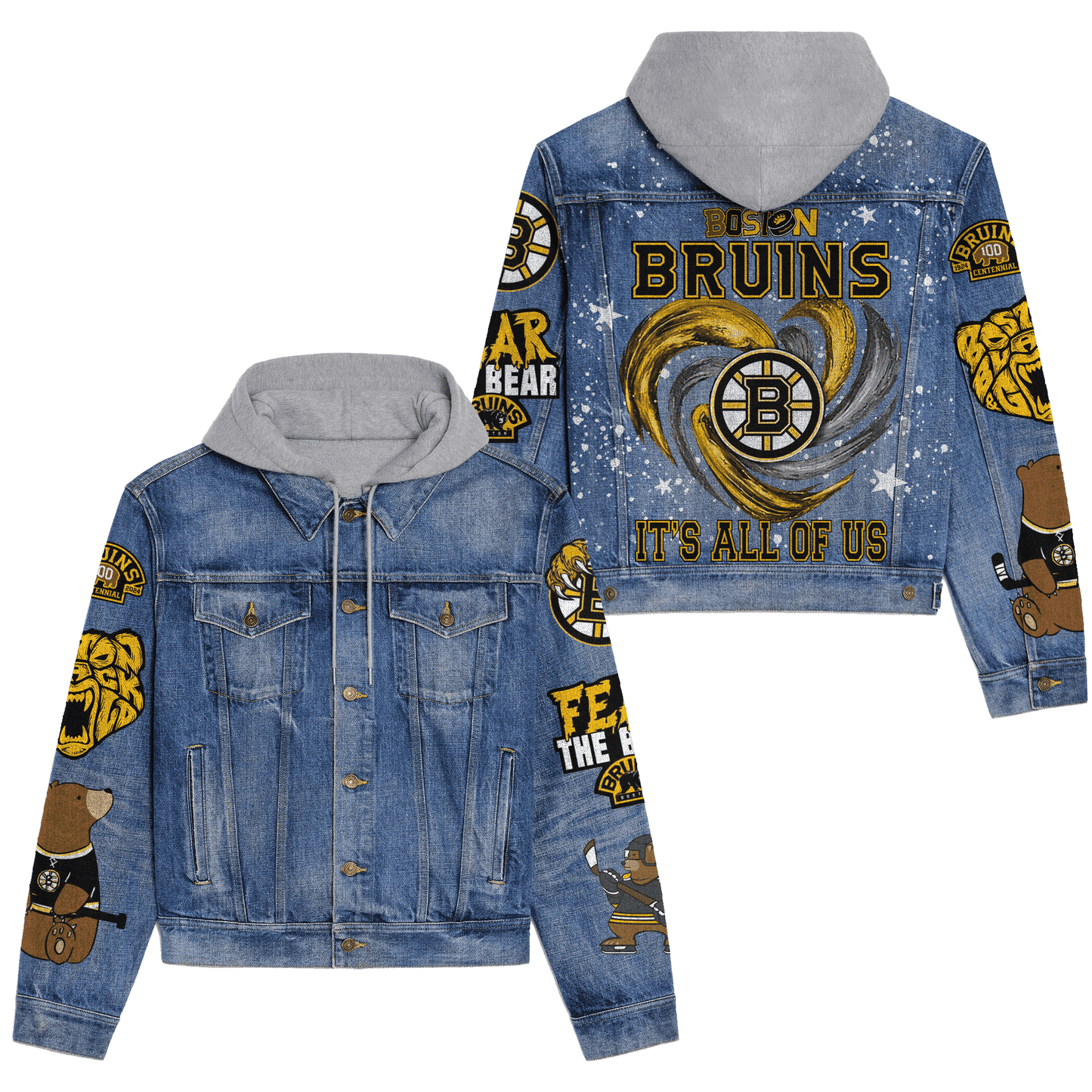 Boston Bruins Premium Hooded Denim Jacket New Collection AZBTHDJ000245
