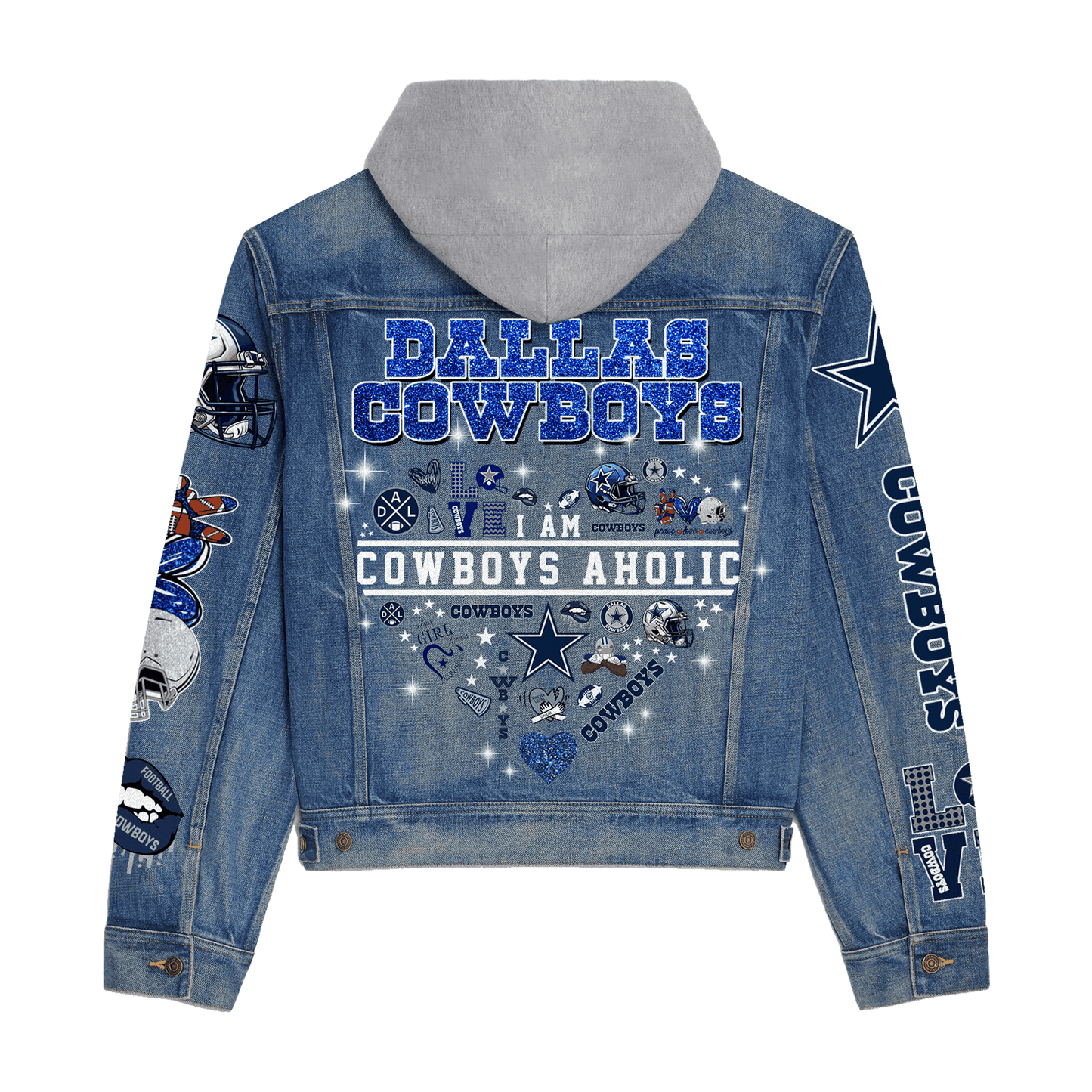 Dallas Cowboys Premium Hooded Denim Jacket New Collection AZBTHDJ000100