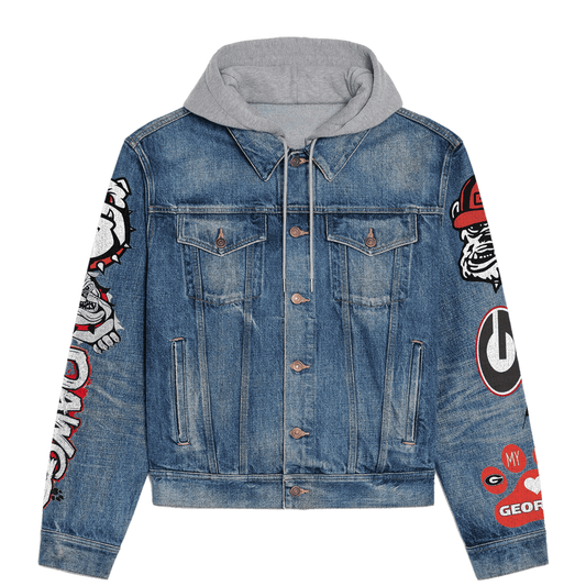 Georgia Bulldogs Premium Hooded Denim Jacket New Collection AZBTHDJ000351