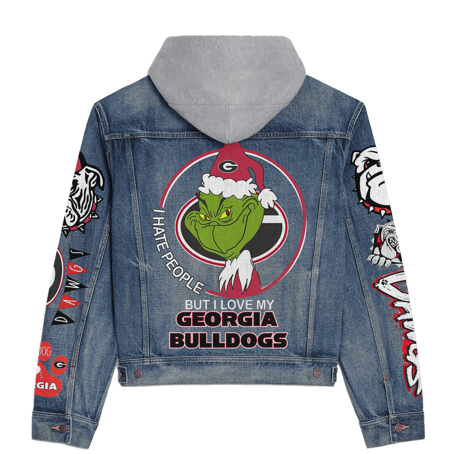 Georgia Bulldogs Premium Hooded Denim Jacket New Collection AZBTHDJ000351