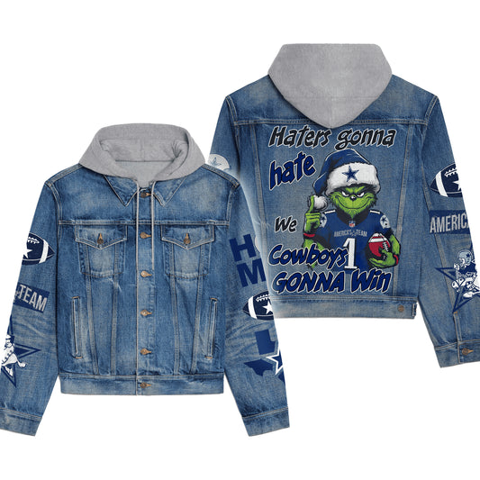 Dallas Cowboys Premium Hooded Denim Jacket New Collection AZBTHDJ000163