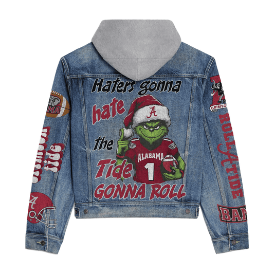 Abama Crimson Tide  Premium Hooded Denim Jacket New Collection AZBTHDJ000381