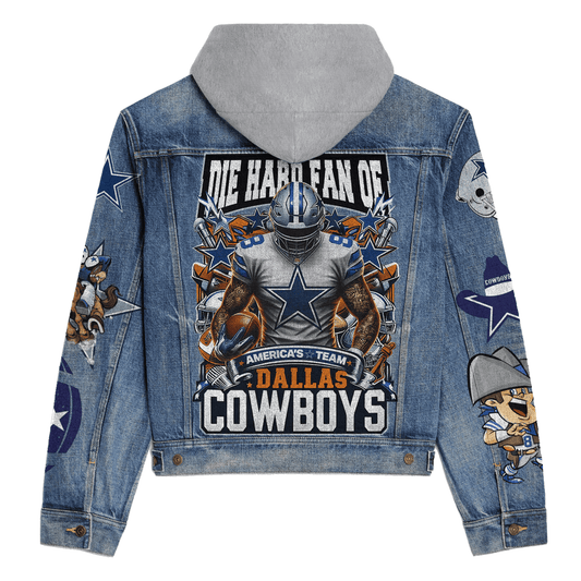Dallas Cowboys Premium Hooded Denim Jacket New Collection AZBTHDJ000167