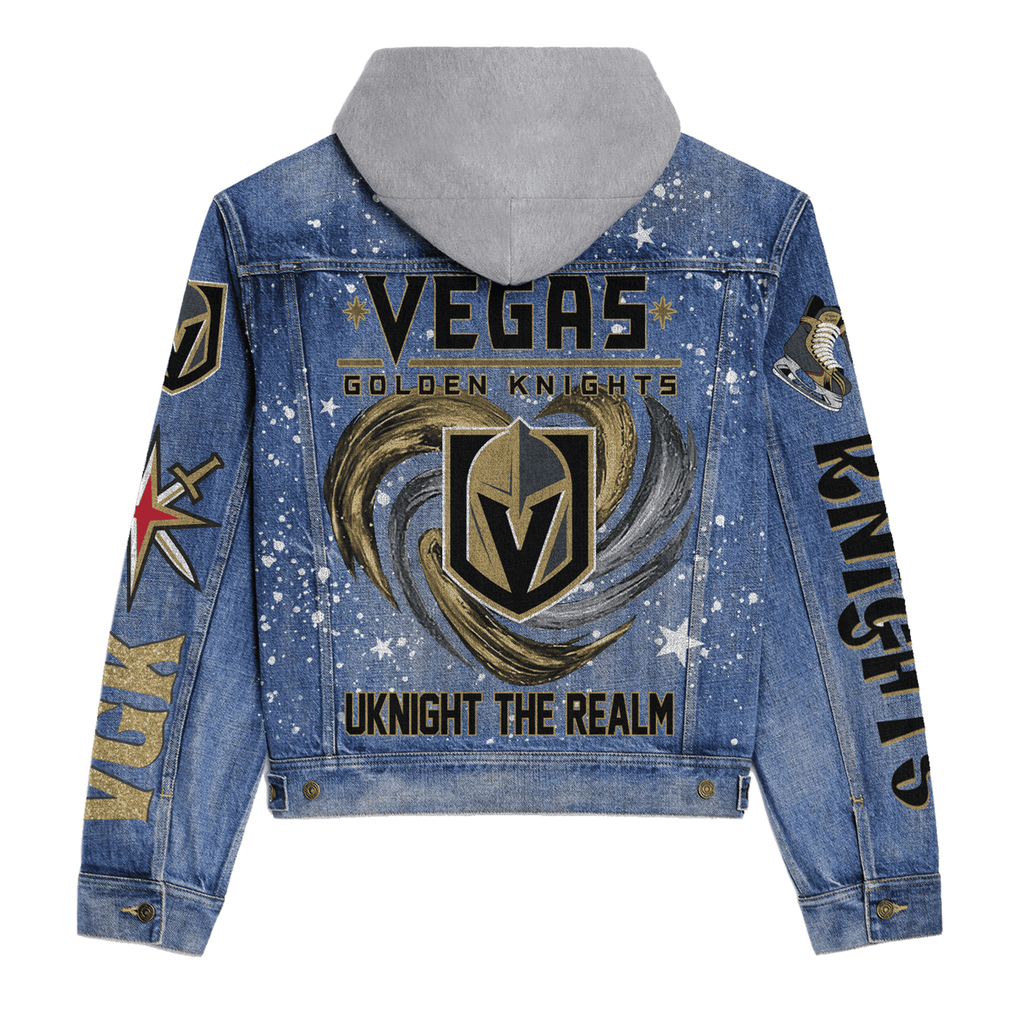 Vegas Golden Knights Premium Hooded Denim Jacket New Collection  AZBTHDJ000262