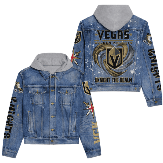 Vegas Golden Knights Premium Hooded Denim Jacket New Collection  AZBTHDJ000262