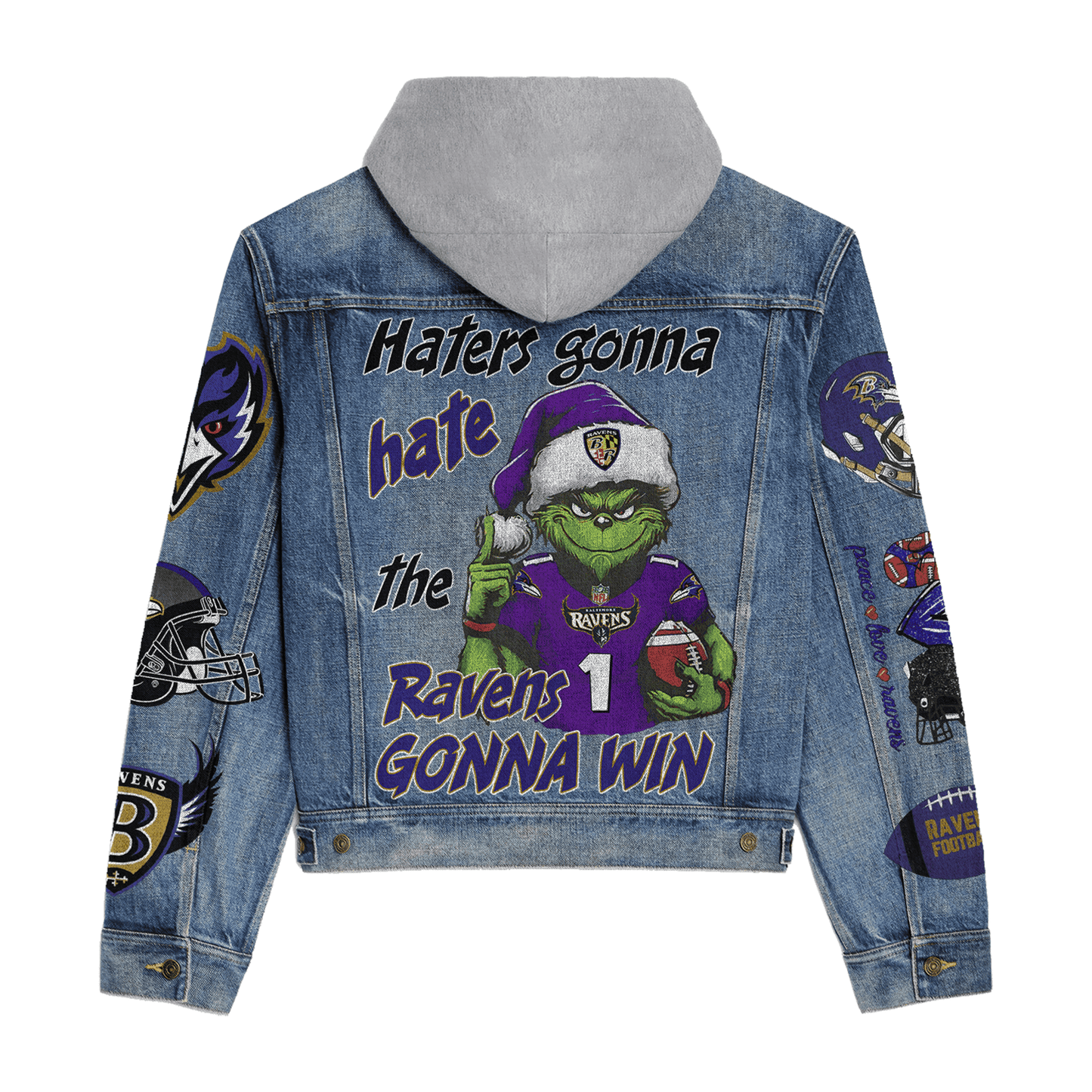 Baltimore Ravens Premium Hooded Denim Jacket New Collection AZBTHDJ000170
