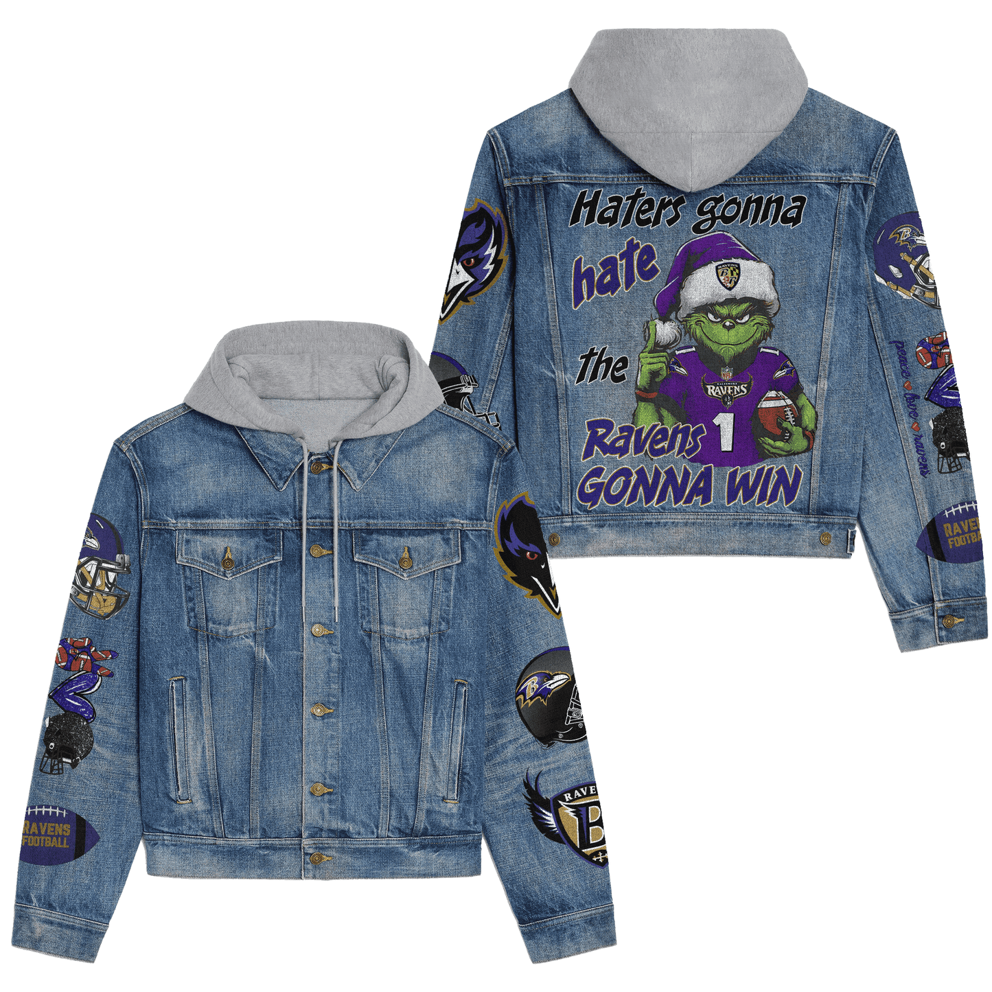Baltimore Ravens Premium Hooded Denim Jacket New Collection AZBTHDJ000170