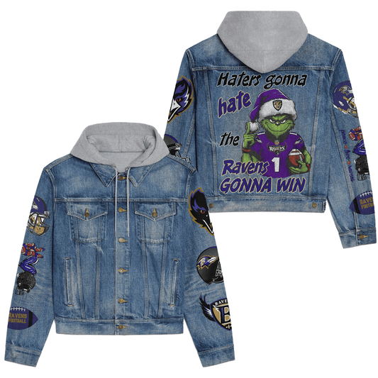 Baltimore Ravens Premium Hooded Denim Jacket New Collection AZBTHDJ000170