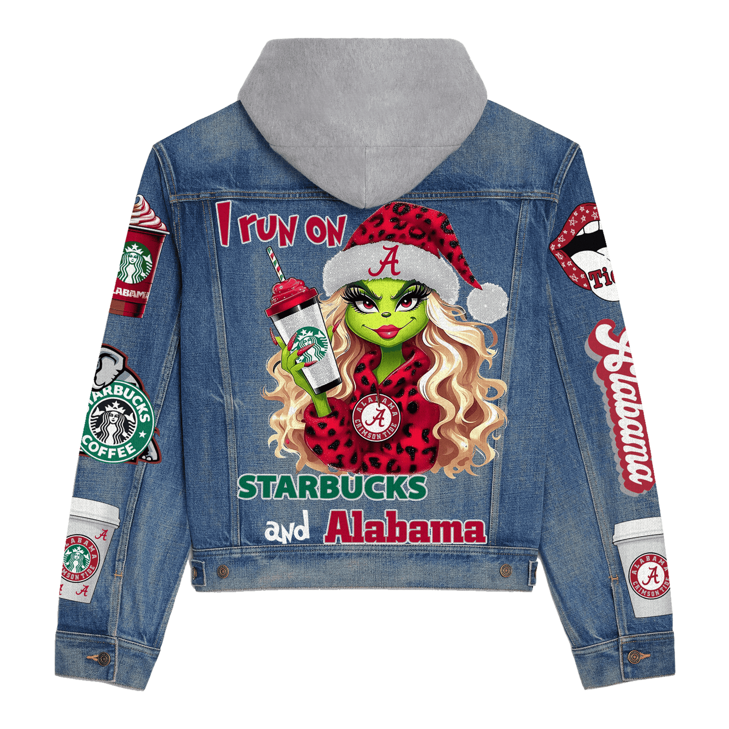 Abama Crimson Tide Premium Hooded Denim Jacket New Collection AZBTHDJ000352