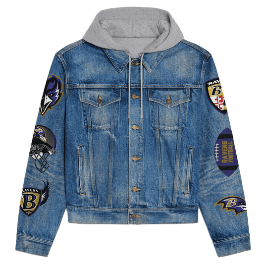 Baltimore Ravens Premium Hooded Denim Jacket New Collection AZBTHDJ000113
