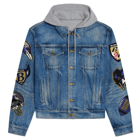 Baltimore Ravens Premium Hooded Denim Jacket New Collection AZBTHDJ000116