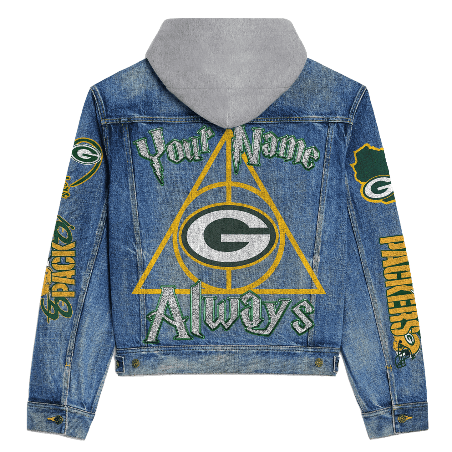 Green Bay Packers Premium Hooded Denim Jacket New Collection AZBTHDJ000117