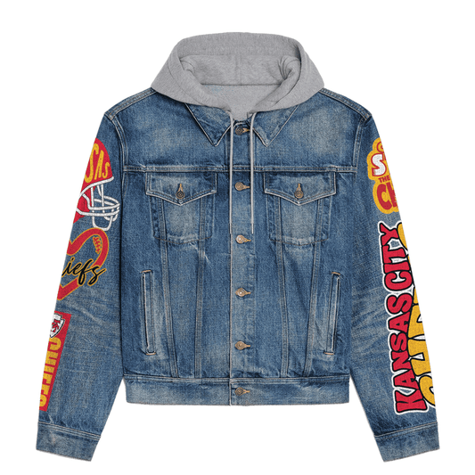 Kansas City Chiefs Premium Hooded Denim Jacket New Collection AZBTHDJ000123