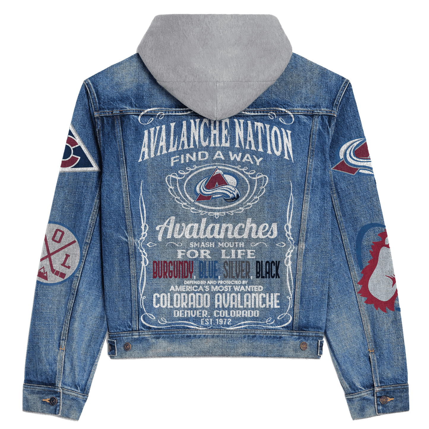 Colorado Avalanche Premium Hooded Denim Jacket New Collection AZBTHDJ000250