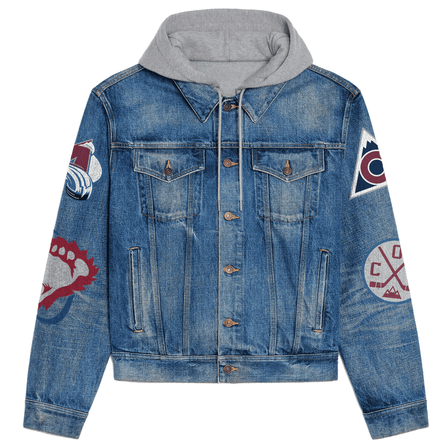 Colorado Avalanche Premium Hooded Denim Jacket New Collection AZBTHDJ000250