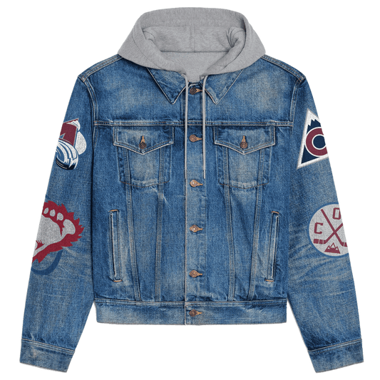 Colorado Avalanche Premium Hooded Denim Jacket New Collection AZBTHDJ000250