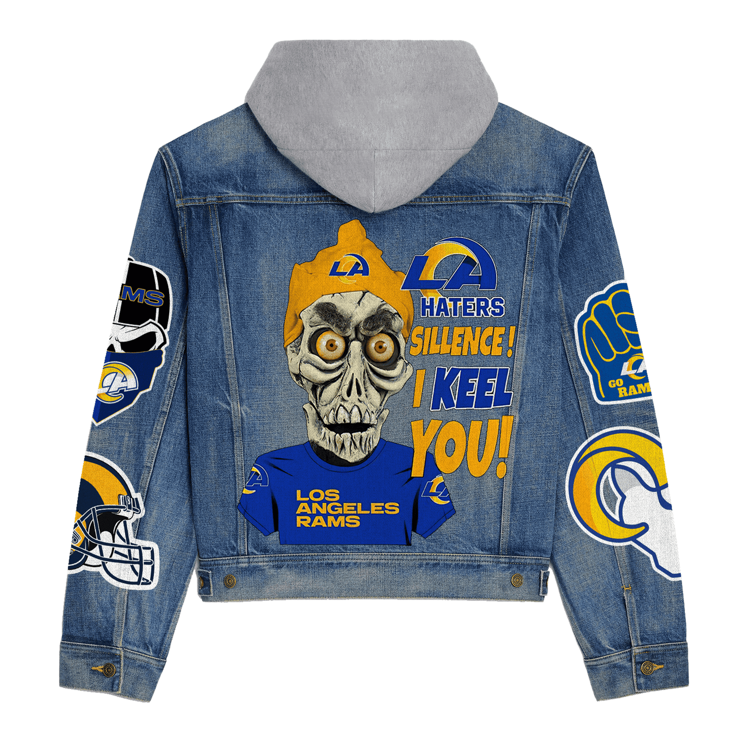 Los Angeles Rams Premium Hooded Denim Jacket New Collection AZBTHDJ000140