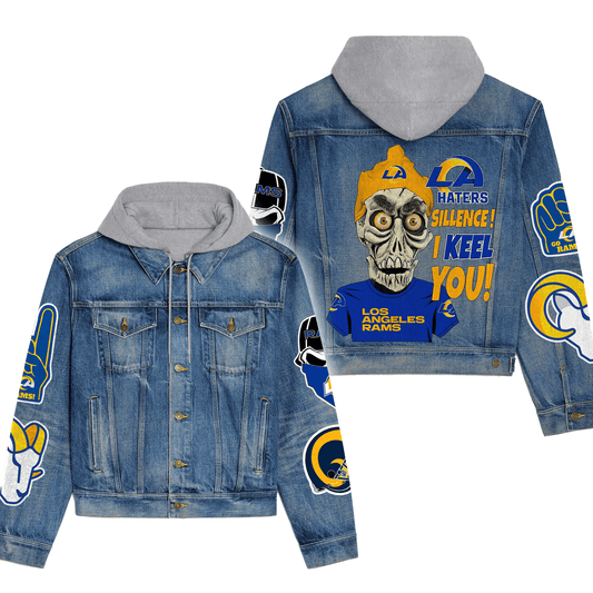 Los Angeles Rams Premium Hooded Denim Jacket New Collection AZBTHDJ000140