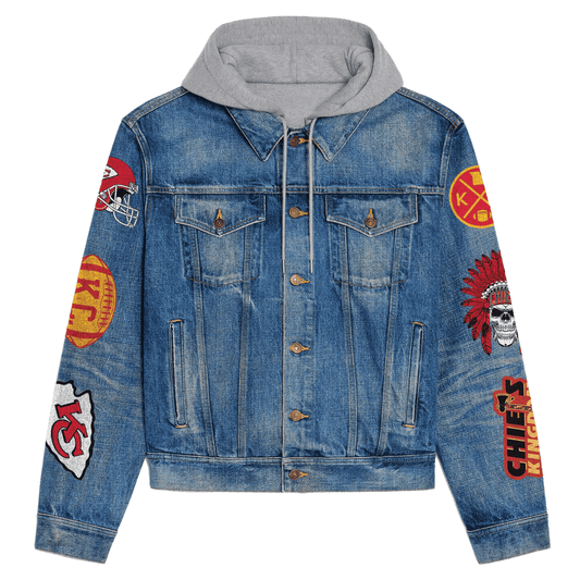 Kansas City Chiefs Premium Hooded Denim Jacket New Collection AZBTHDJ000144