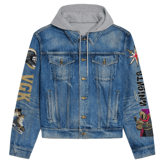 Vegas Golden Knights Premium Hooded Denim Jacket New Collection AZBTHDJ000257