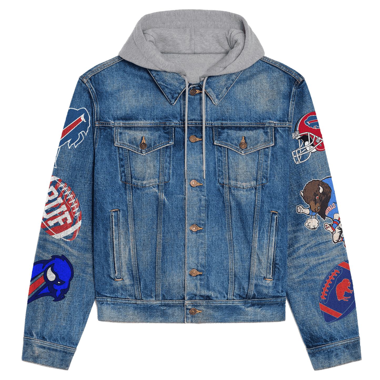 Buffalo Bills Premium Hooded Denim Jacket New Collection AZBTHDJ000151