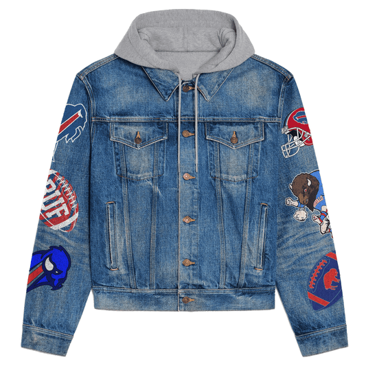 Buffalo Bills Premium Hooded Denim Jacket New Collection AZBTHDJ000151