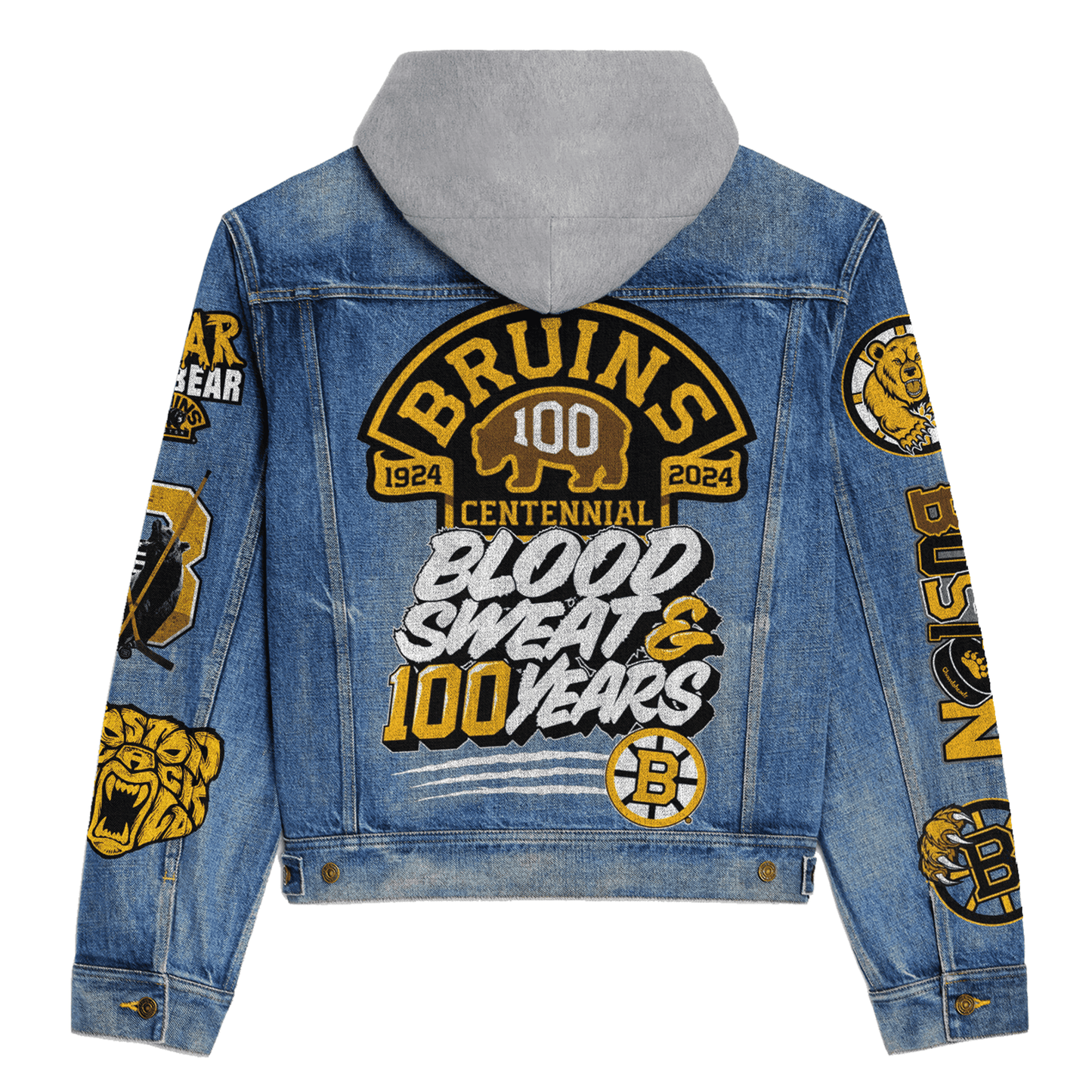 Boston Bruins Premium Hooded Denim Jacket New Collection  AZBTHDJ000261