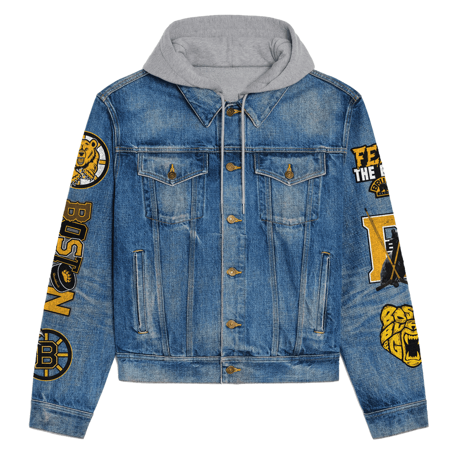 Boston Bruins Premium Hooded Denim Jacket New Collection  AZBTHDJ000261