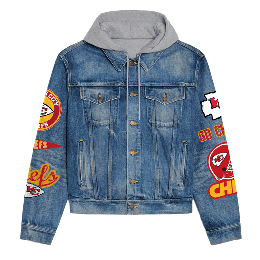 Kansas City Chiefs Premium Hooded Denim Jacket New Collection AZBTHDJ000129