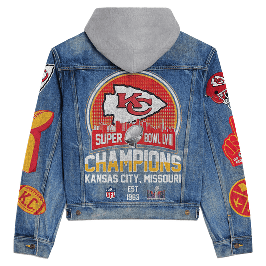 Kansas City Chiefs Premium Hooded Denim Jacket New Collection AZBTHDJ000130