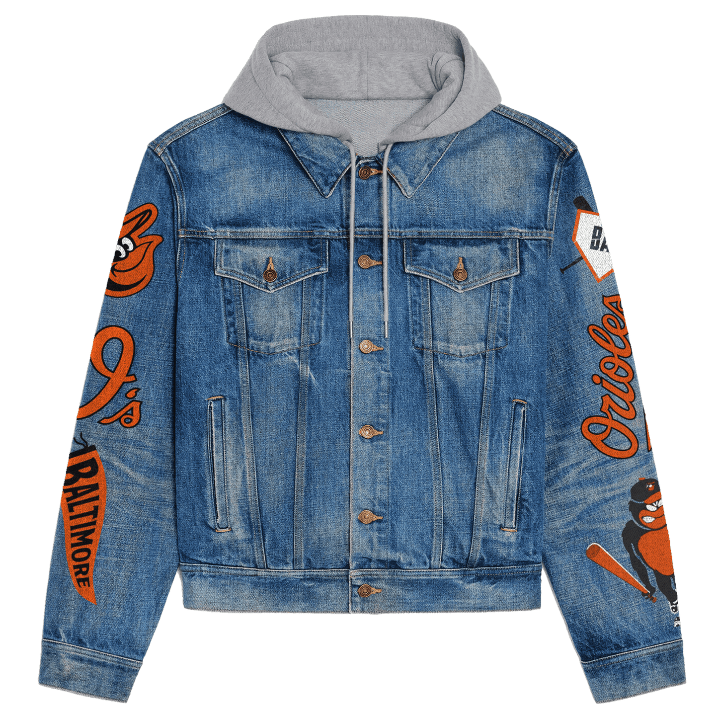 Baltimore Orioles Premium Hooded Denim Jacket New Collection AZBTHDJ000544
