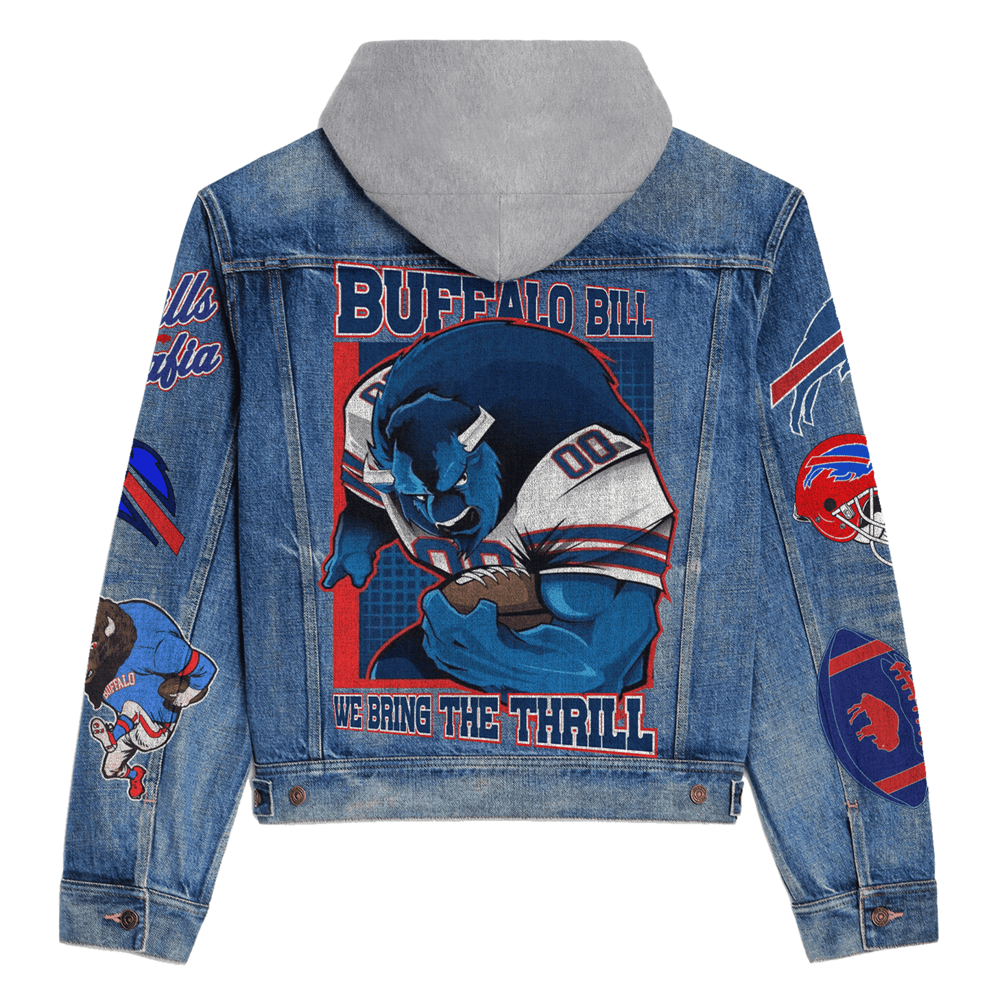 Buffalo Bills Premium Hooded Denim Jacket New Collection AZBTHDJ000137