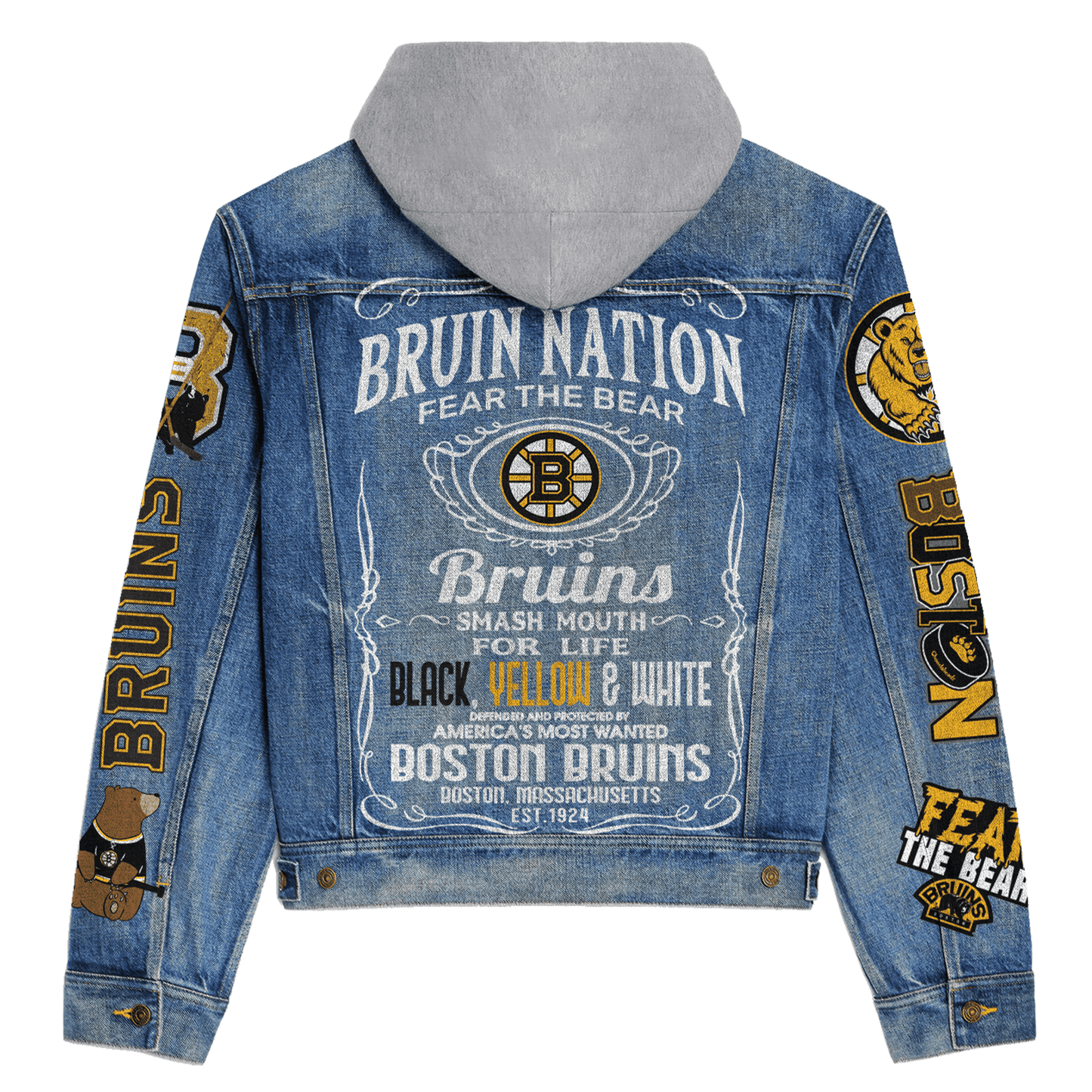 Boston Bruins Premium Hooded Denim Jacket New Collection  AZBTHDJ000268