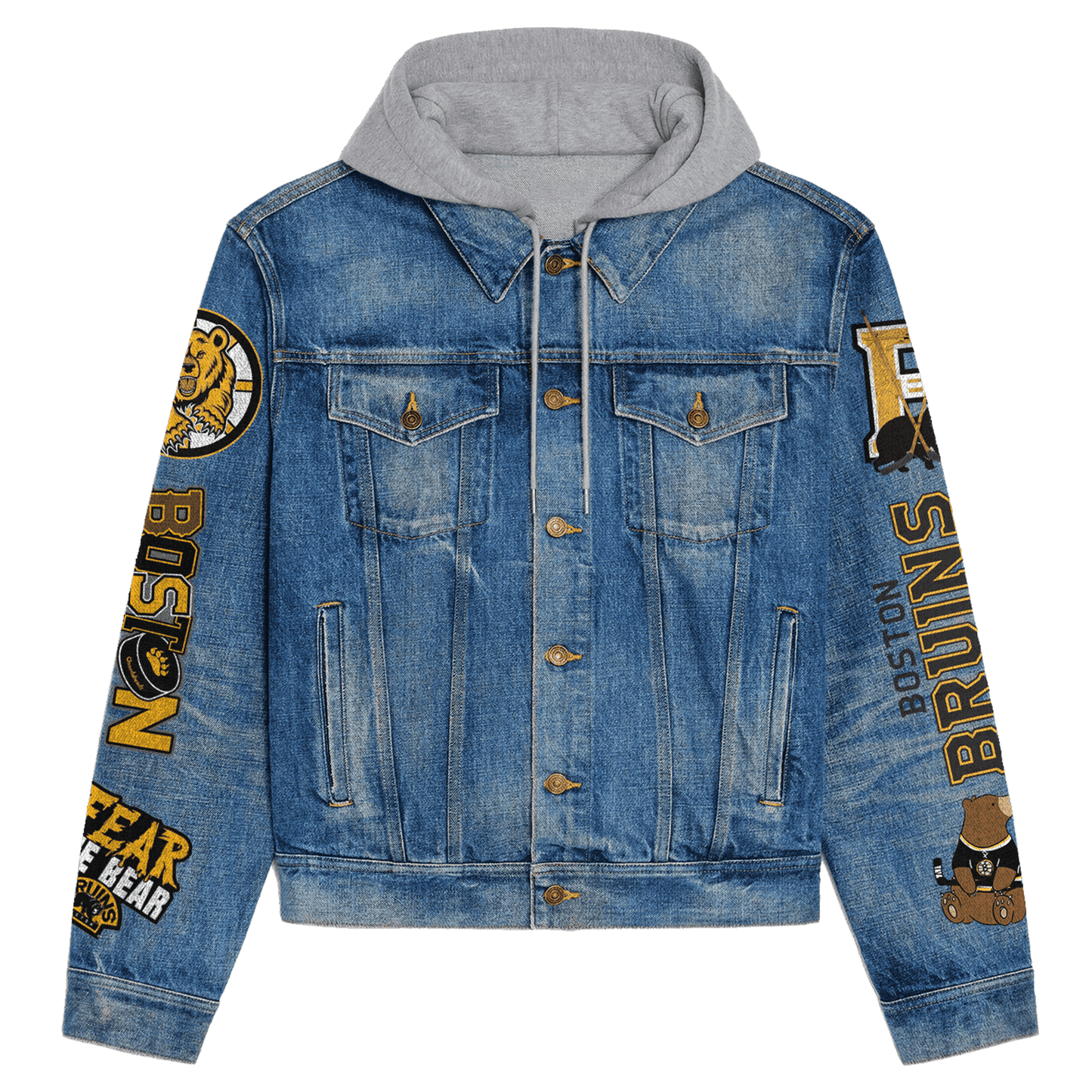 Boston Bruins Premium Hooded Denim Jacket New Collection  AZBTHDJ000268