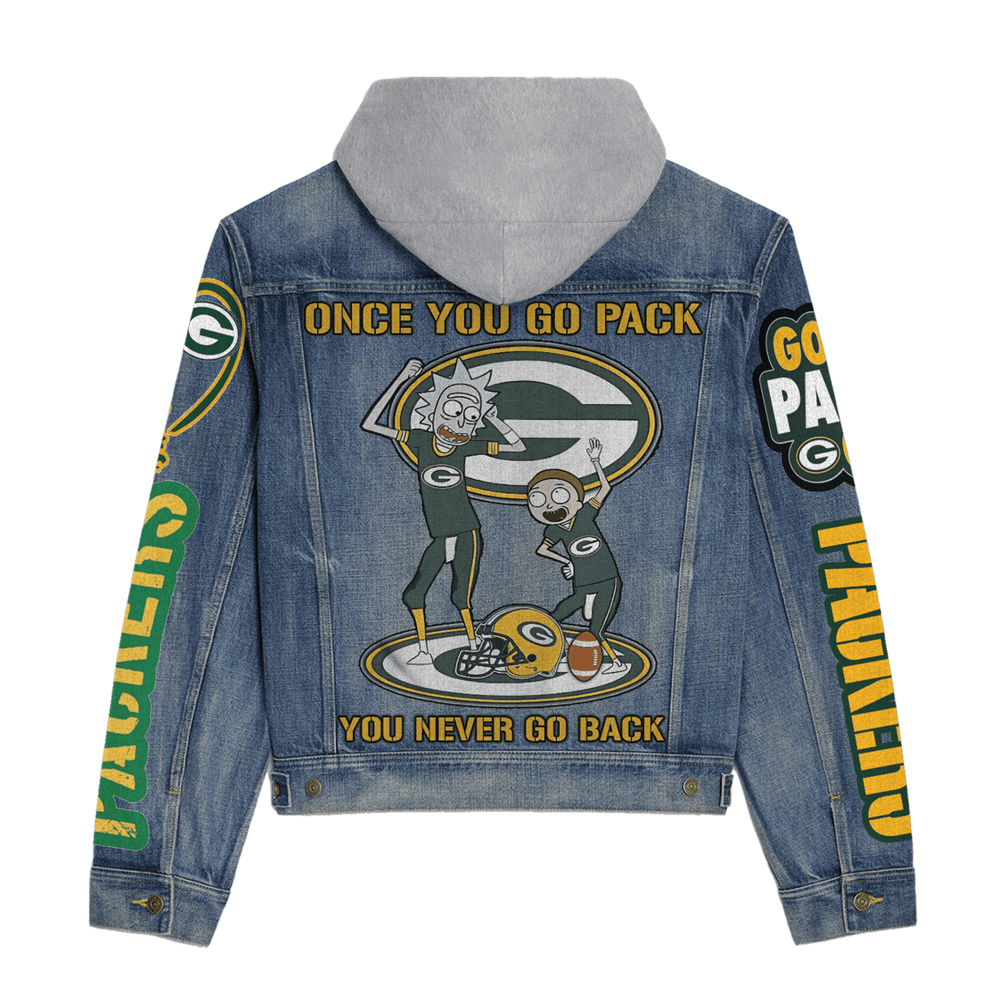 Green Bay Packers Premium Hooded Denim Jacket New Collection AZBTHDJ000217