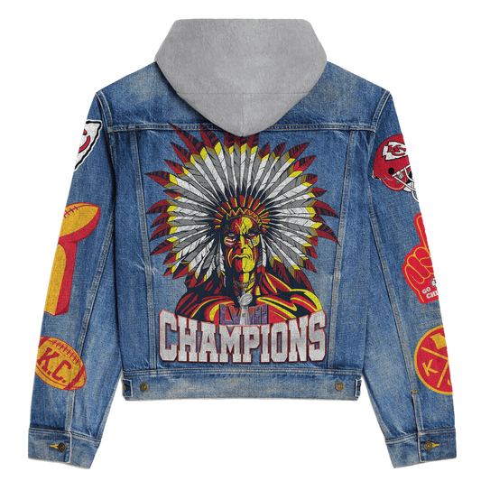 Kansas City Chiefs Premium Hooded Denim Jacket New Collection AZBTHDJ000218