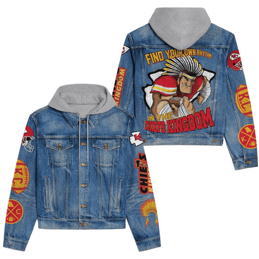 Kansas City Chiefs Premium Hooded Denim Jacket New Collection AZBTHDJ000219