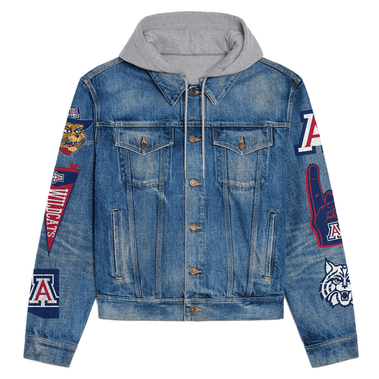 Arizona Wildcats Premium Hooded Denim Jacket New Collection AZBTHDJ000436