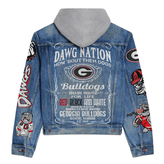 Georgia Bulldogs  Premium Hooded Denim Jacket New Collection AZBTHDJ000439