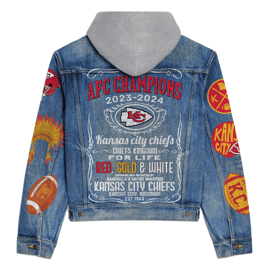Kansas City Chiefs Premium Hooded Denim Jacket New Collection AZBTHDJ000230