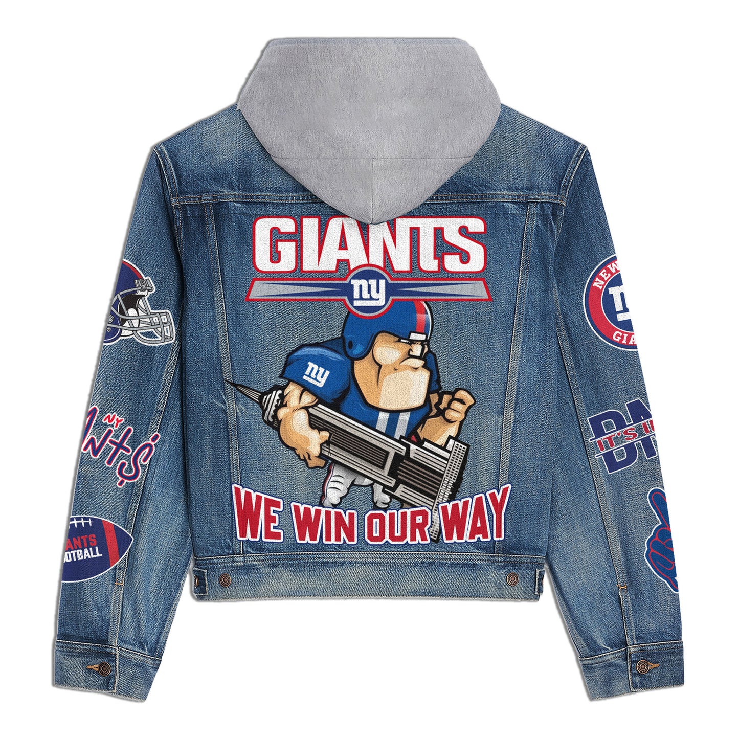 New York Giants   Premium Hooded Denim Jacket New Collection AZBTHDJ000233