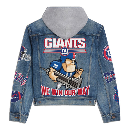 New York Giants   Premium Hooded Denim Jacket New Collection AZBTHDJ000233
