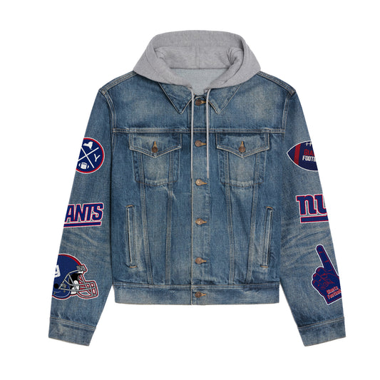 New York Giants  Premium Hooded Denim Jacket New Collection AZBTHDJ000231