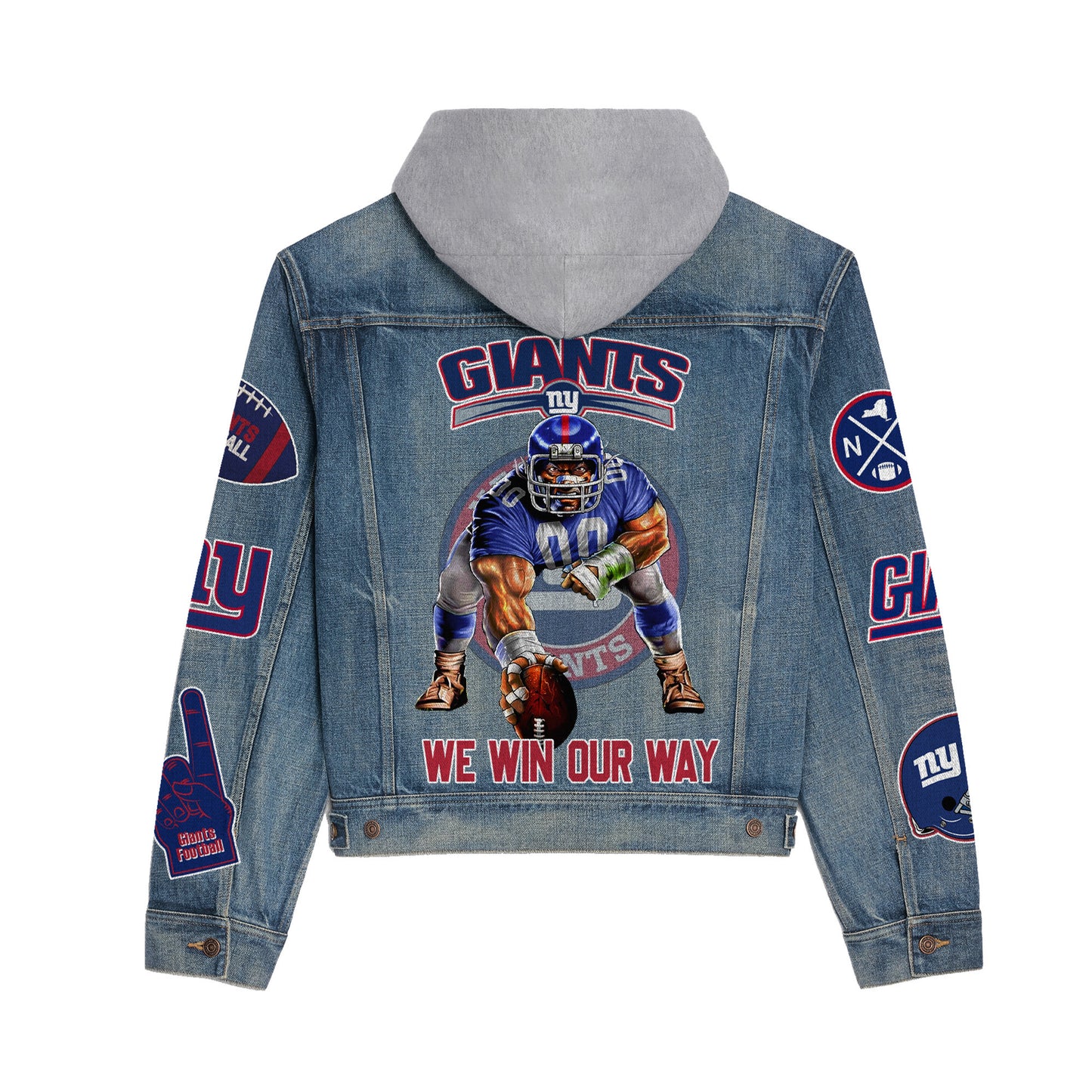 New York Giants  Premium Hooded Denim Jacket New Collection AZBTHDJ000231
